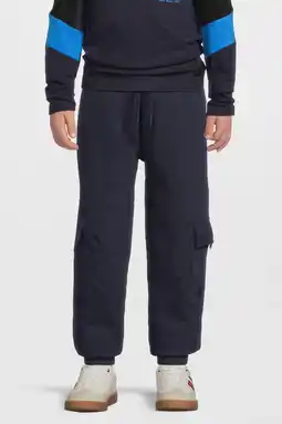 Wehkamp Orange Stars fleece cargo joggingbroek Steven Donkerblauw aanbieding