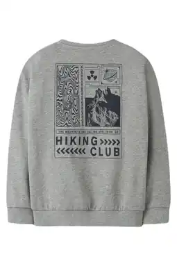 Wehkamp NAME IT KIDS sweater met backprint grijs melange aanbieding
