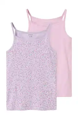 Wehkamp NAME IT KIDS singlet NKFSTRAP TOP DOT - roze/lila (set van 2) aanbieding