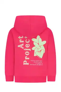 Wehkamp Little Cars hoodie met backprint fuchsia aanbieding