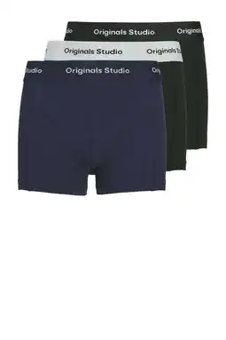 Wehkamp JACK & JONES JUNIOR boxershort JACVESTERBRO - donkerblauw/zwart (set van 3) aanbieding