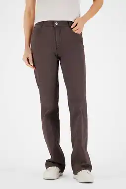 Wehkamp gardeur flared jeans met krijtstreep donkerbruin aanbieding