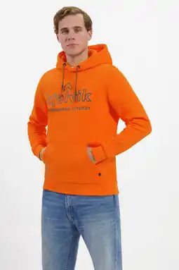 Wehkamp Kjelvik fleece hoodie Tebbe oranje aanbieding
