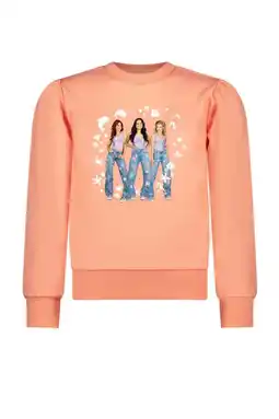 Wehkamp B.Nosy x K3 K3 sweater Scottie met printopdruk perzik aanbieding