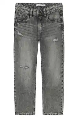 Wehkamp NAME IT KIDS tapered jeans medium grey denim aanbieding
