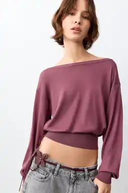 Wehkamp MANGO TEEN off shoulder trui paars aanbieding