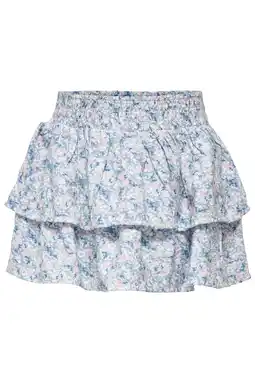 Wehkamp KIDS ONLY MINI gebloemde strokenrok lichtblauw aanbieding