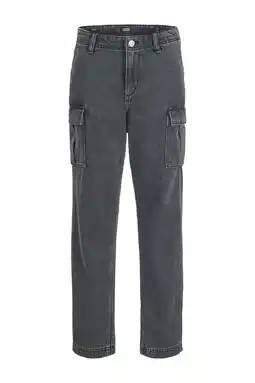 Wehkamp JACK & JONES JUNIOR relaxed cargo jeans black denim aanbieding