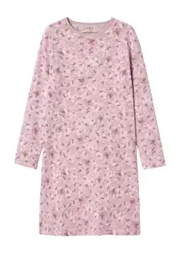 Wehkamp NAME IT KIDS gebloemd nachthemd NKFNIGHTGOWN roze/oudroze aanbieding