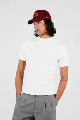Wehkamp Prohibited slim T-shirt ecru aanbieding