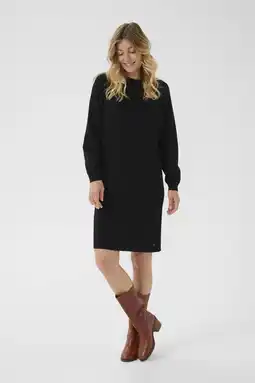 Wehkamp Cream midi jurk zwart aanbieding