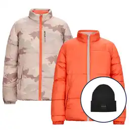 Wehkamp Retour Jeans reversible jas beige/oranje + muts aanbieding