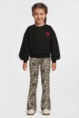 Wehkamp Anytime jacquard panterprint sweater zwart aanbieding