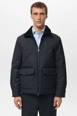 Wehkamp Mango Man gewatteerde jas donkerblauw aanbieding