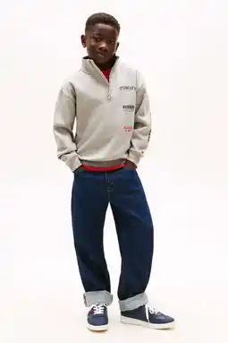 Wehkamp Tommy Hilfiger sweater met backprint grijs aanbieding