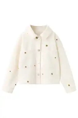 Wehkamp Mango Kids denim spijkerjas ecru aanbieding
