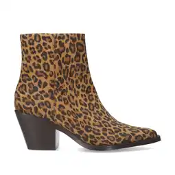 Wehkamp Sacha leren cowboylaarzen met panterprint bruin aanbieding