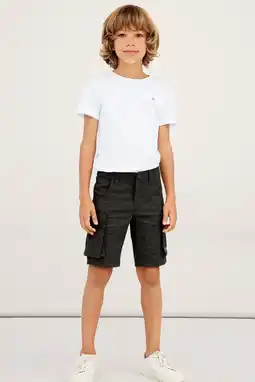Wehkamp NAME IT KIDS regular fit cargo short NKMRYAN zwart aanbieding