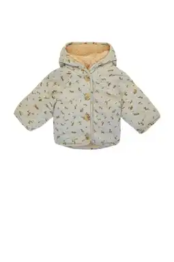 Wehkamp Noppies baby reversible teddy winterjas met all over print lichtblauw/beige aanbieding