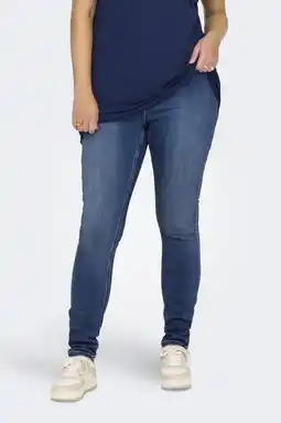 Wehkamp ONLY CARMAKOMA high waist skinny jeans CARMILA medium blue denim aanbieding