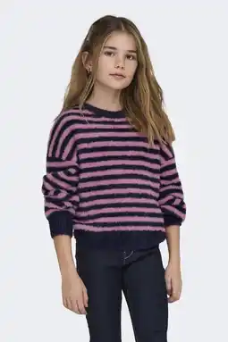 Wehkamp KIDS ONLY GIRL trui gebreid donkerblauw/lila aanbieding