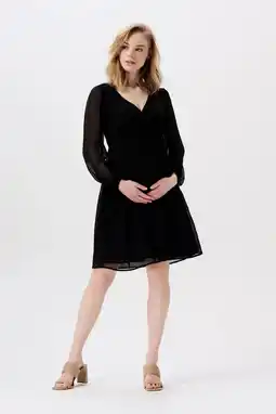 Wehkamp Noppies maternity zwangerschapsjurk Jaya van polyester zwart aanbieding