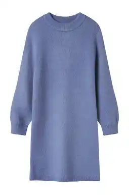 Wehkamp NAME IT KIDS midi jurk gebreid blauw aanbieding