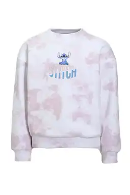 Wehkamp Anytime tie-dye Lilo & Stitch sweater lila aanbieding