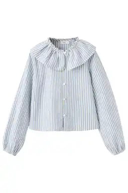 Wehkamp Mango Kids gestreepte blouse blauw aanbieding