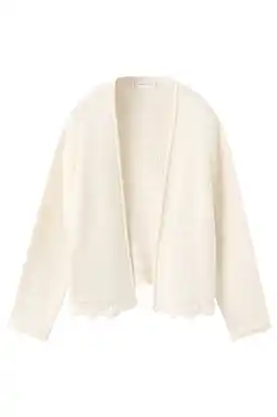 Wehkamp Mango Kids vest ecru gebreid aanbieding