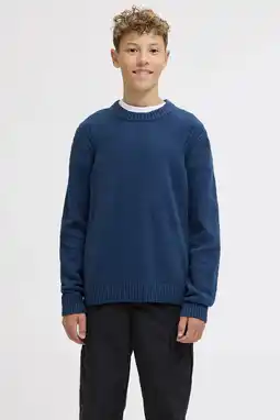 Wehkamp JACK & JONES JUNIOR pullover blauw gebreid aanbieding