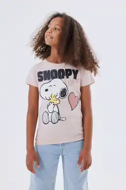 Wehkamp NAME IT KIDS T-shirt NKFNANNI SNOOPY met printopdruk zacht oudroze aanbieding