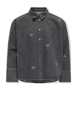 Wehkamp KIDS ONLY GIRL denim blouse black denim aanbieding