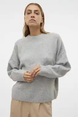 Wehkamp VERO MODA gebreide trui VMBOOM lichtgrijs aanbieding