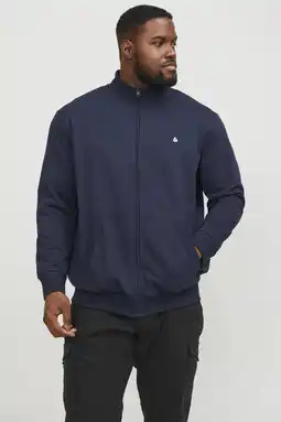 Wehkamp JACK & JONES PLUS SIZE sweatvest JJEPAULOS Plus Size met logo donkerblauw aanbieding