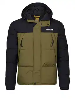 Wehkamp Timberland gewatteerde jas met logo en patches geel multi aanbieding