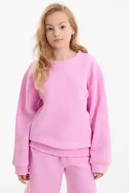 Wehkamp Anytime teddy fleece trui roze aanbieding