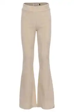 Wehkamp LOOXS little fluwelen flared casual broek beige aanbieding