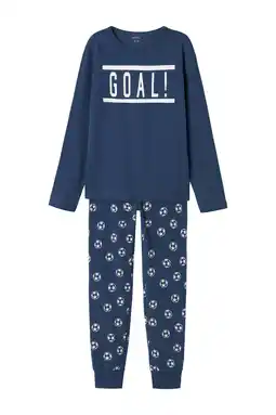 Wehkamp NAME IT KIDS pyjama NKMNIGHTSET FOOTBALL donkerblauw/wit aanbieding