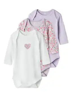 Wehkamp NAME IT BABY romper NBFBODY - s/roze/groen (set van 3 paar) aanbieding