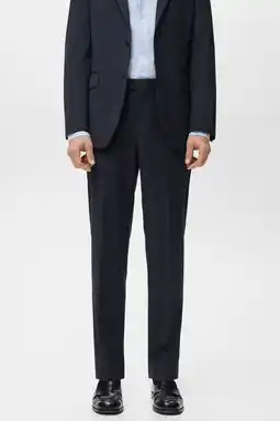 Wehkamp Mango Man Turin slim pantalon met wol donkerblauw aanbieding