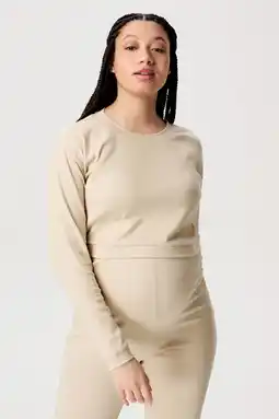 Wehkamp Noppies maternity crop zwangerschaps- en voedingstop Leela beige aanbieding
