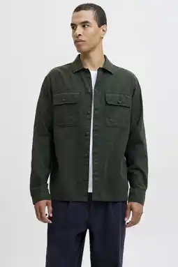 Wehkamp JACK & JONES ESSENTIALS overshirt donkergroen aanbieding