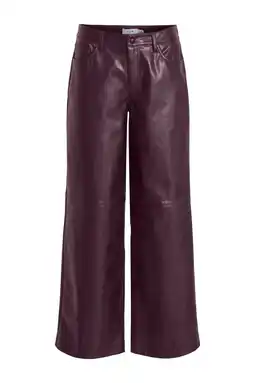 Wehkamp VILA straight coated broek donkerrood aanbieding
