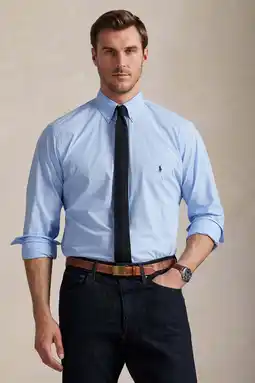 Wehkamp Polo Ralph Lauren Big & Tall casual overhemd lichtblauw aanbieding