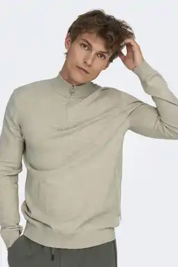 Wehkamp ONLY & SONS pullover fijn gebreid beige aanbieding