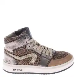 Wehkamp Hip leren sneakers bruin/panter aanbieding
