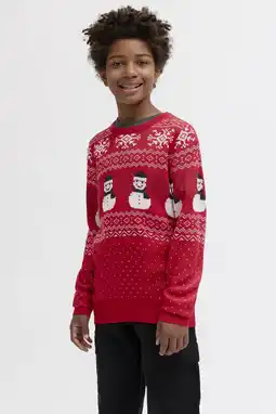 Wehkamp JACK & JONES JUNIOR kersttrui rood aanbieding