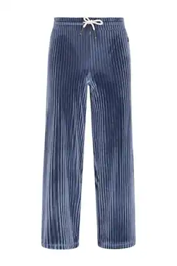 Wehkamp Like Flo fluwelen loose casual broek blauw aanbieding