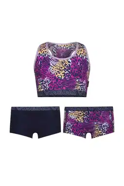 Wehkamp Vingino bh-top + 2 shorts paars/zwart aanbieding